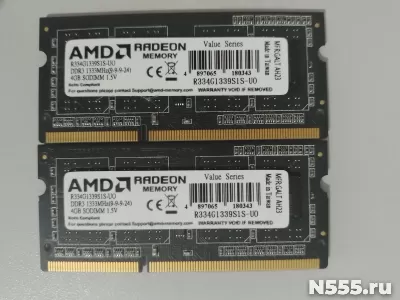 Оперативная память AMD SODIMM DDR3 8Gb (2 х 4Gb) фото